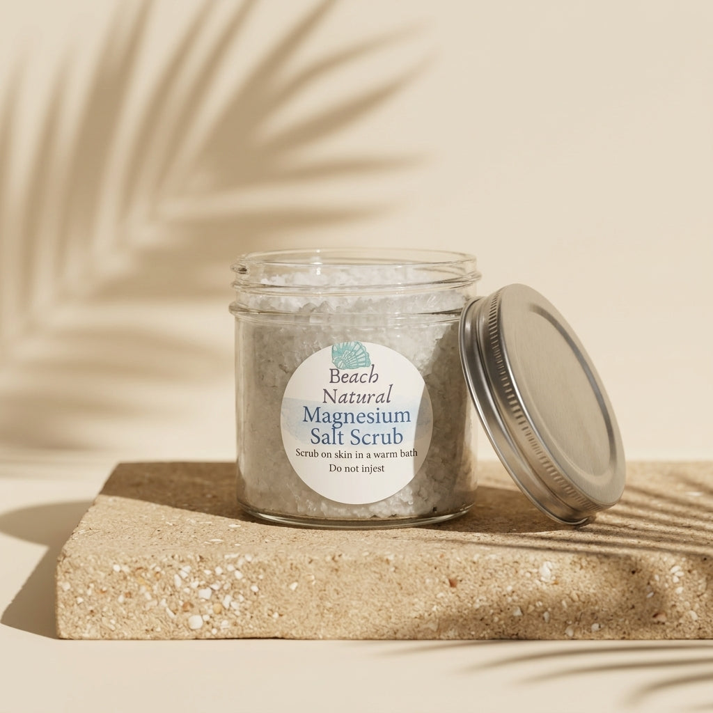 Magnesium Salt scrub All Natural Skincare - Beach Natural